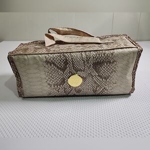 Joy Mangano Better Beauty Case Large Python Organizer W 4 Removable Compartments